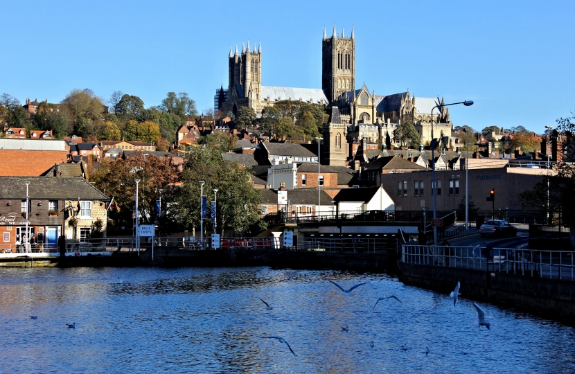 View of Lincoln over the Brayford