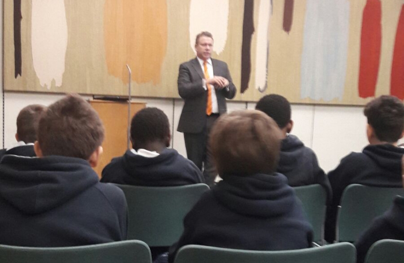 Karl with Lincoln Minster Pupils in Westminster