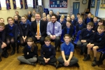 Karl with Mr O’Mahoney and his Year 6 class