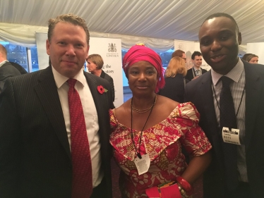 Karl with former President of Lincoln Students' Union, Dan Sam, and Dan Sam’s Mother in between them