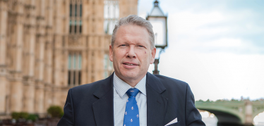 Karl McCartney MP on the terrace at Westminster